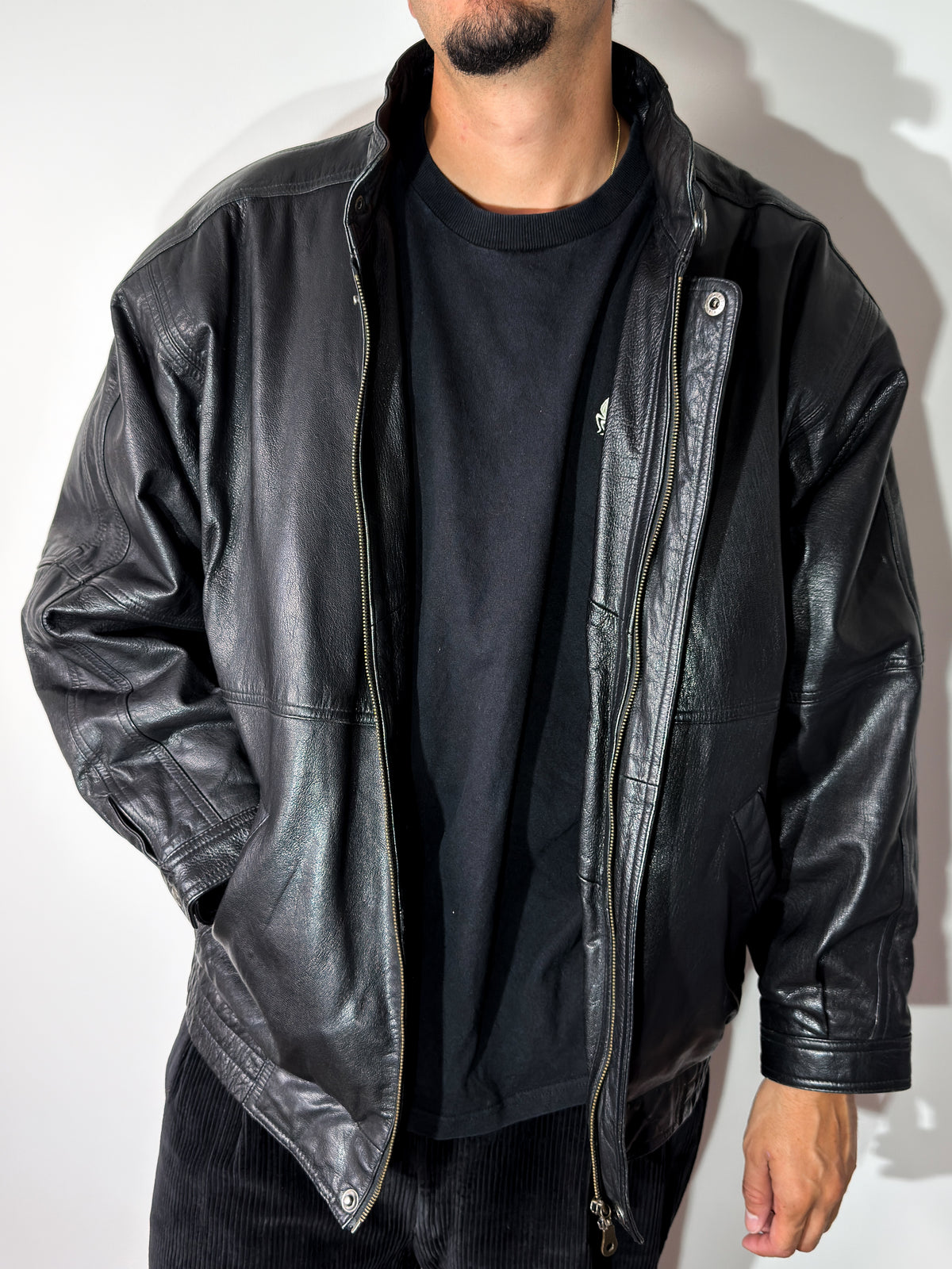 Veste en cuir Kiabi